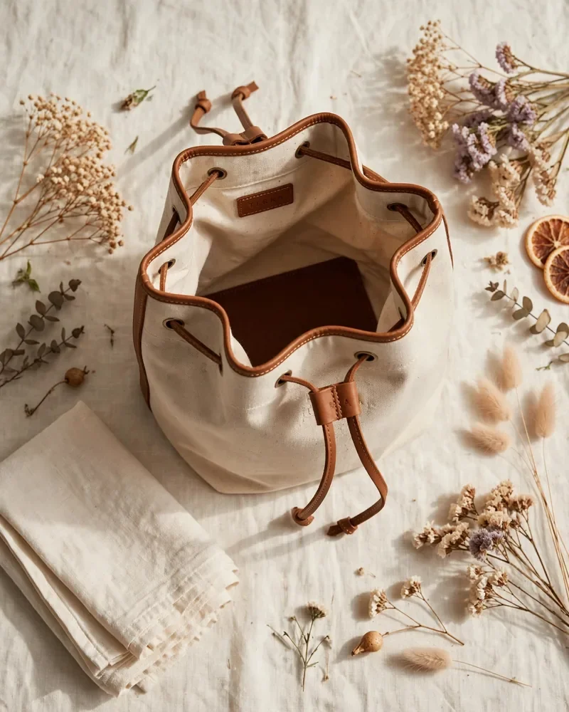 Terra Bucket Bag — Angle & Detail 1