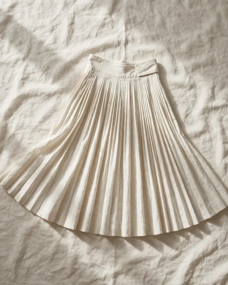 Terra Pleated Skirt — Angle & Detail 1
