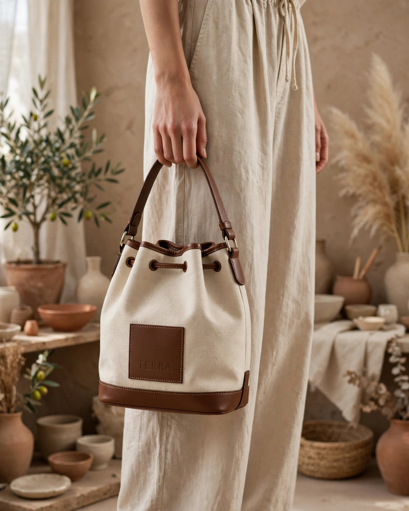 Atmospheric portrait Terra Bucket Bag