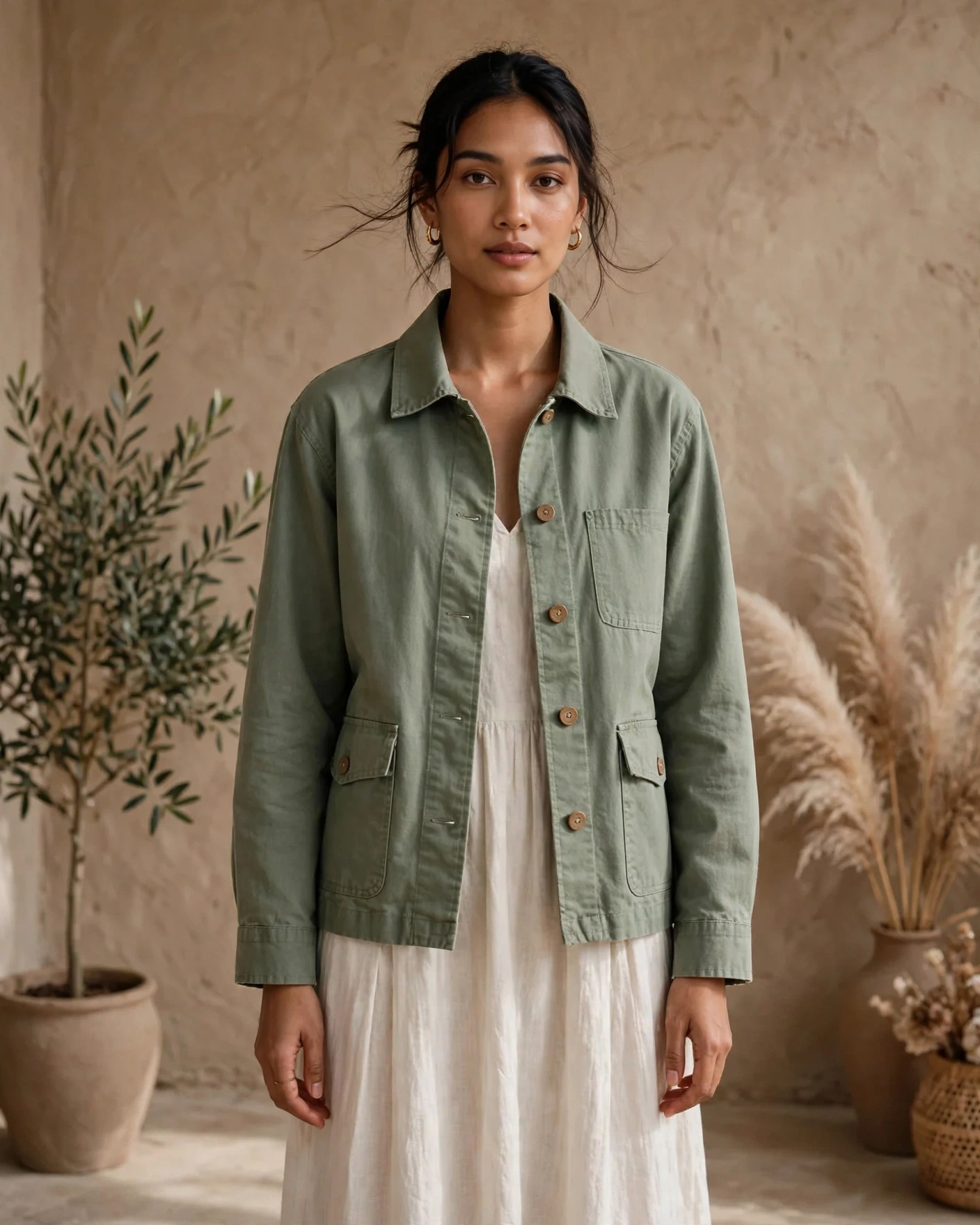 Atmospheric portrait Terra Crop Jacket