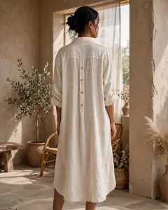 Terra Linen Shirt — Angle & Detail 3