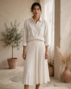 Terra Pleated Skirt — Angle & Detail 2
